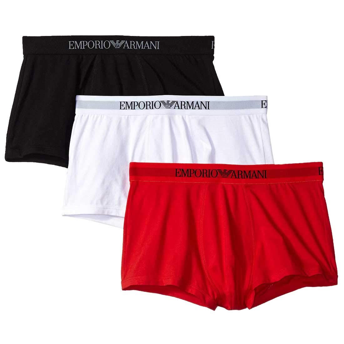 

Трусы-боксеры с низкой посадкой Emporio Armani, 3 шт., 111610, Красный/Белый/Черный, XL [Параллельный импорт]