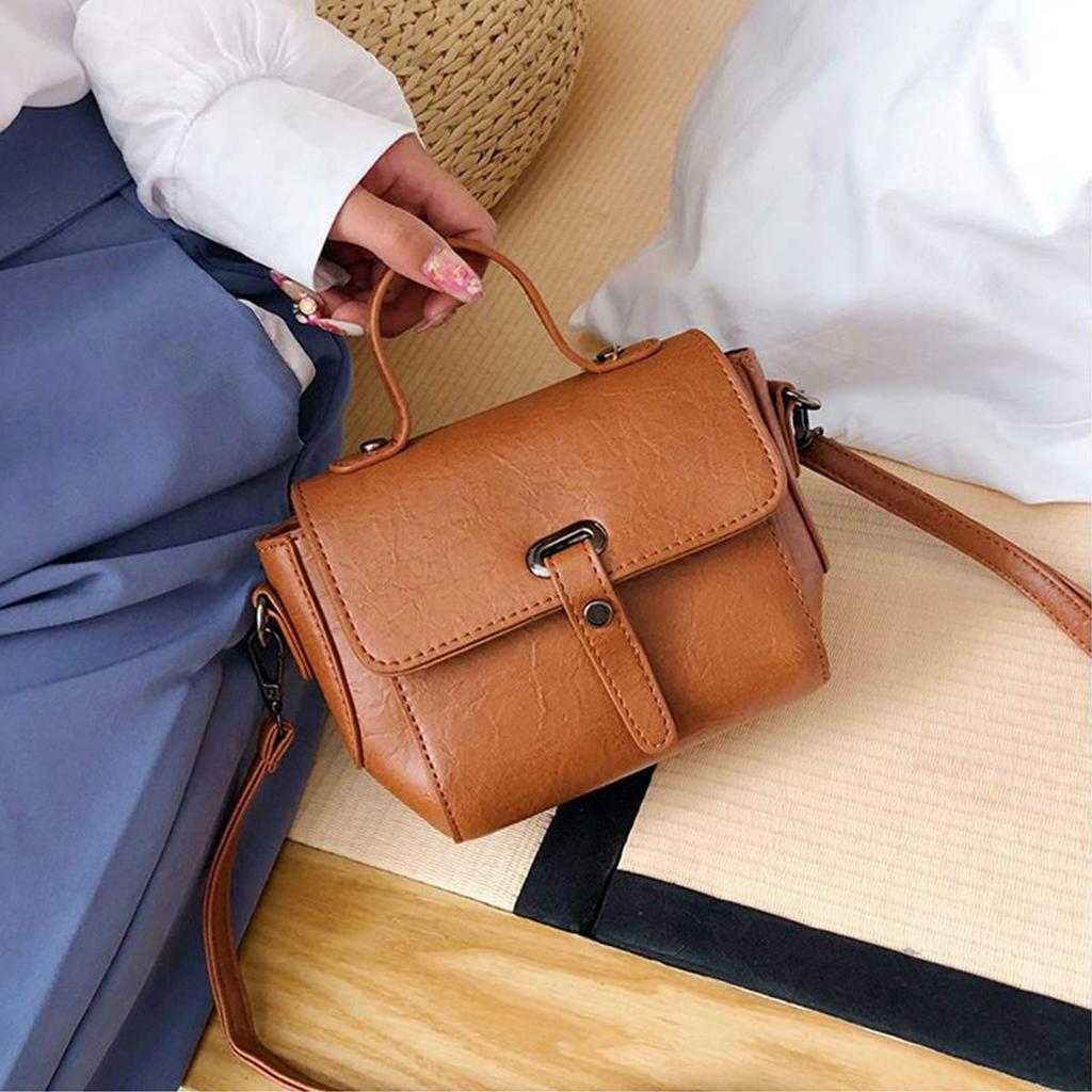 [TIME100] Women's Shoulder Bag, Premium PU Leather, 3-Way Bag, Shoulder Bag, Crossbody Bag, or Handbag, Cute Bag TMFB026 (Brown)