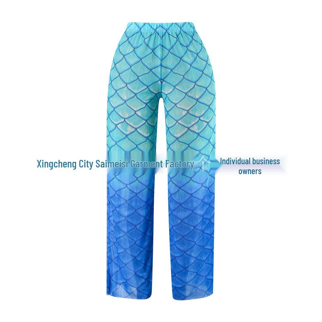 Russian Fish Scale Mesh Long Sleeve Swimsuit