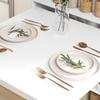 Kitchen Table, Folding Dining Table, with 4-Tier Shelves, Modern Drop-Leaf Table, White