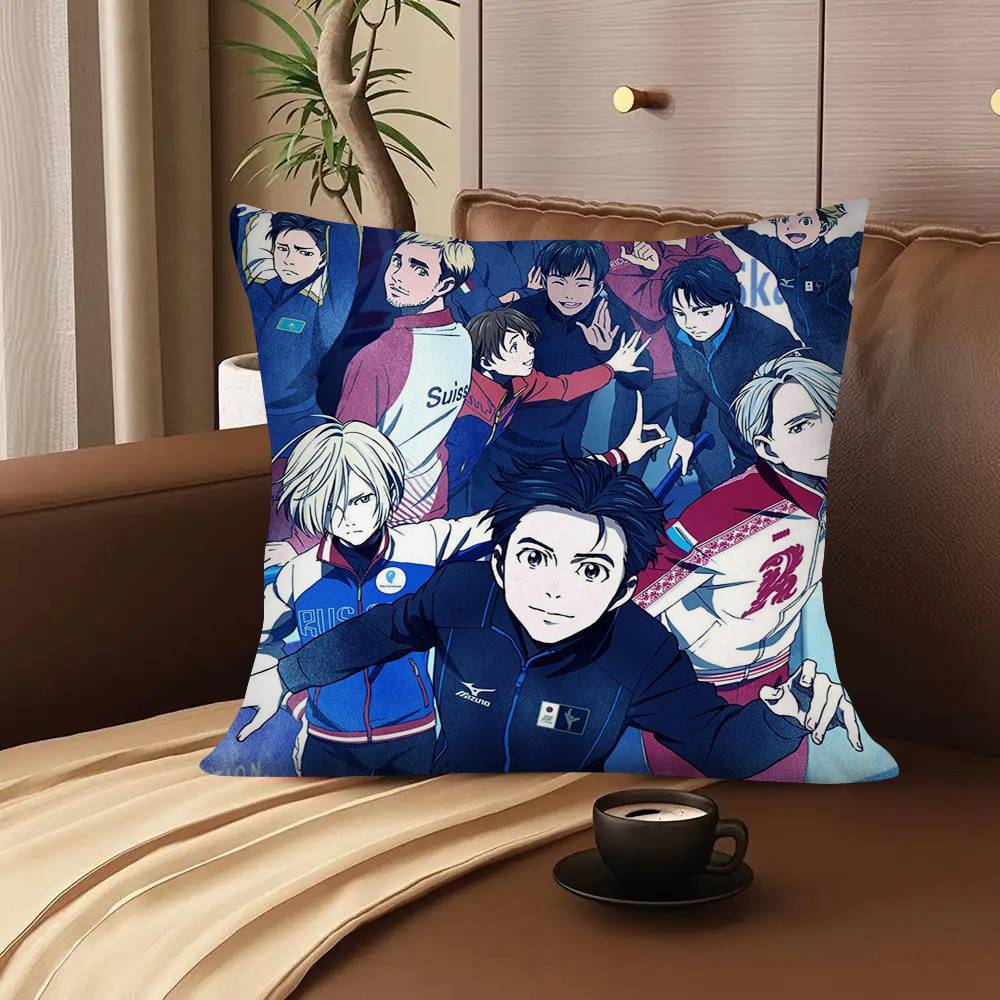 Yuri On ICE Anime Pillow Case Square Pillow Bedroom Sofa Leisure Comfort Cushion Car Living Room Home Decoration