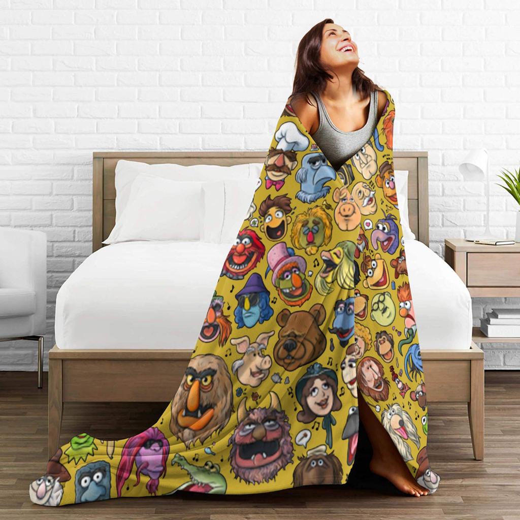 It’s Time To Light The Muppet Show Blanket Flannel Spring Autumn Multi-function Throw Blanket for Home Car Plush Thin Quilt