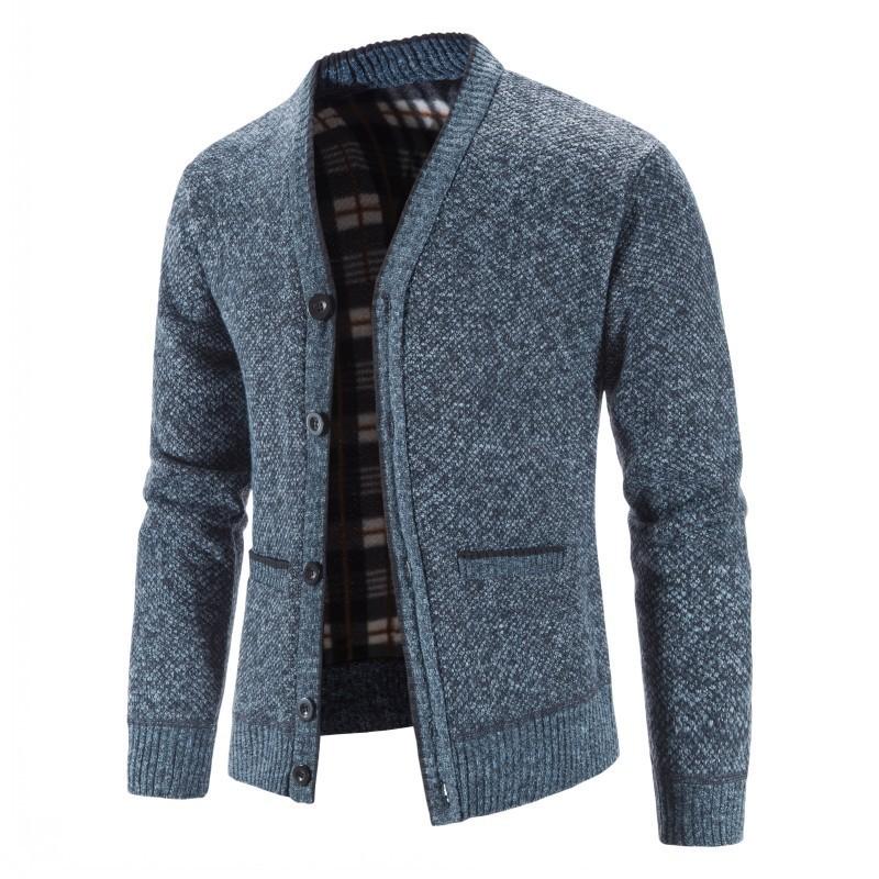 Men Winter Thicker Sweaters Coats Knitted Cardigan Slim Fit Sweatercoats Knit Warm Jackets Clothes