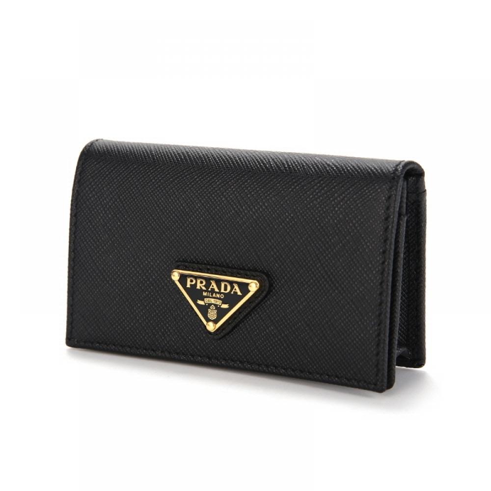 Prada Saffiano Triangle Logo Card Wallet 1mc122 Qhh F0002