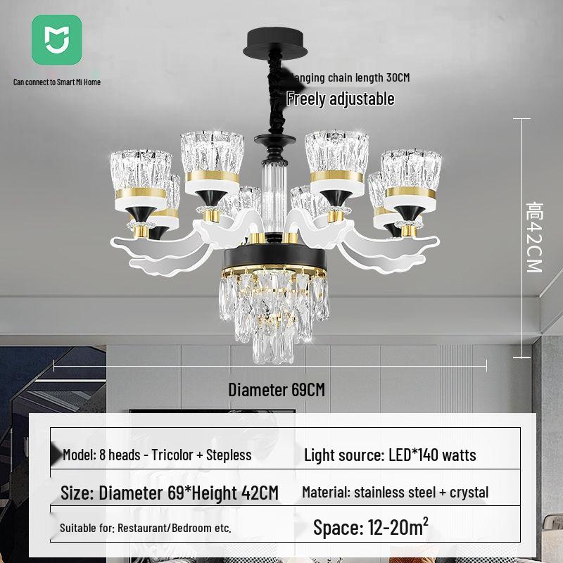 Luxury Modern Crystal Chandelier for Living Room - Elegant Luminous Fixture