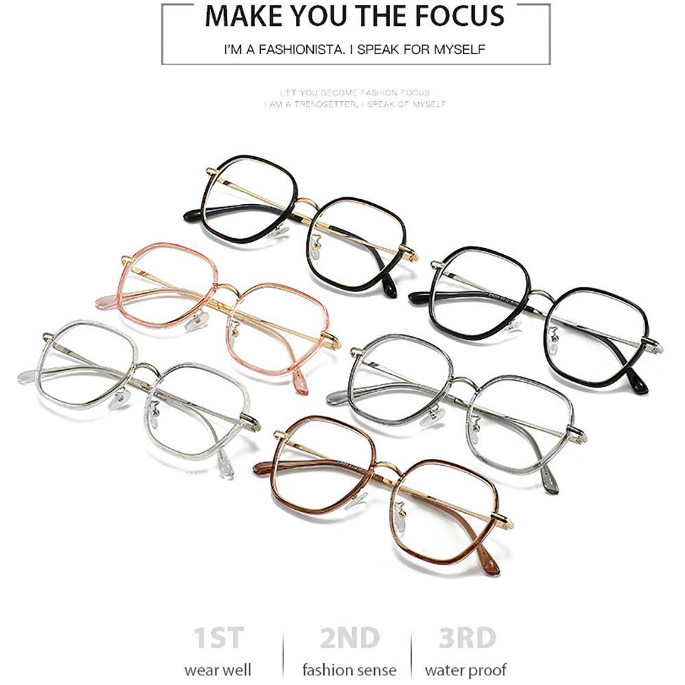 Glasses Polygon Frames Eyewear Transparent Blue Light Glasses For Men Digital Devices Women