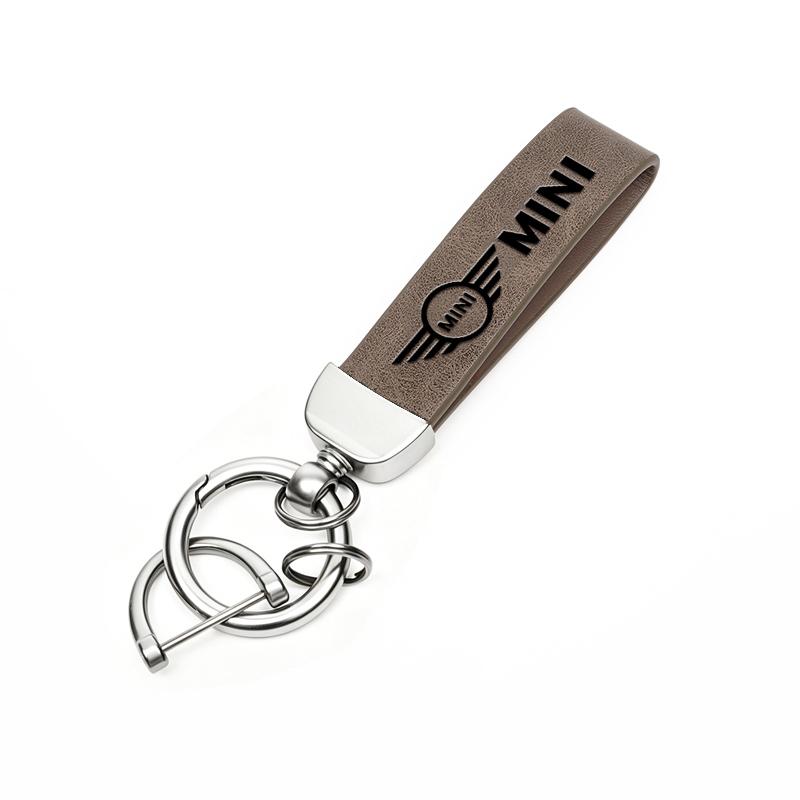 Auto-Emblem Rindsleder Schlüsselanhänger Schlüsselhalter Für BMW Mini Cooper One JCW WORKS F54 F55 F56 F57 F60 R50 R52 R53 Paceman Schlüsselanhänger qclyn77