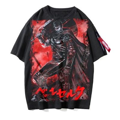 Berser Cosplay Anime Manga Streetwear T-Shirt Tee Unterhemd Polyester Schwarz