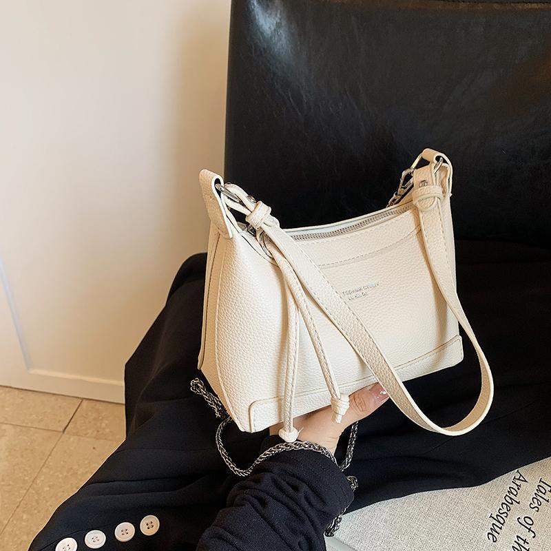 Texture Red Shoulder Bags For Women  New Trendy Versatile Crossbody Bag Autumn PU Leather Letter Casual Female Purses