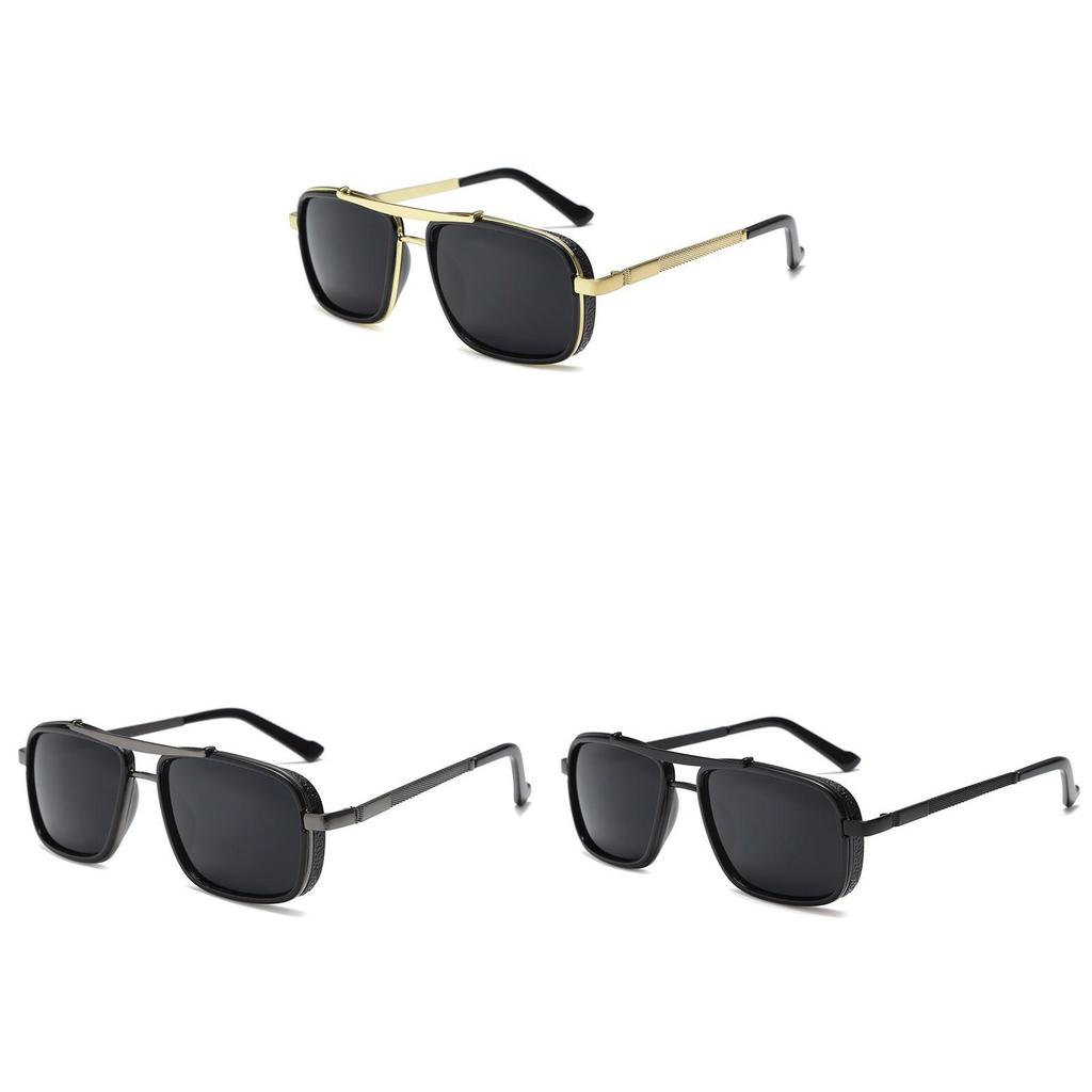 Vintage Double Bar Sun Glasses For Men With Uv400 Uv Protection Outdoor Sports And Travel
