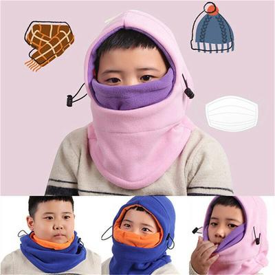 Boys Girls Neck Warm Thermal Full Face Balaclava Hat Children Cap Ski Mask Hood Cap