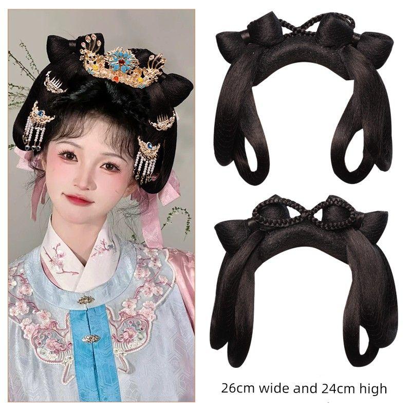 

Ancient Style Han Chinese Clothing One-Piece Bean Bag Novice Party Chignon Temperament Wild Dignified Flowers Tassel Hairpin Accessories RX166 single bun
