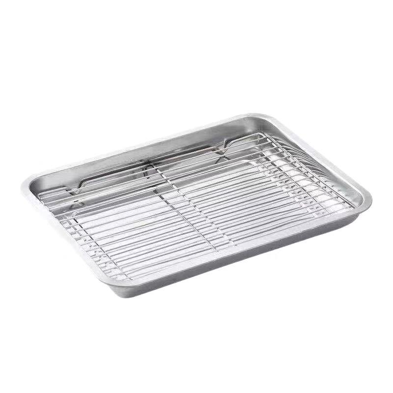 ZISIZ Stainless Steel Oil Draining & Baking Tray with Filter Rack