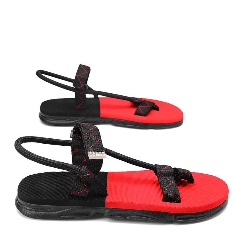 

Модные красные мужские сандалии, летние шлепанцы, новые сандалии на плоской подошве с открытым носком, мужские уличные нескользящие мужские шлепанцы Chanclas Hombre 44