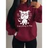 Everything Is Fine Funny Dog Printing Women Hoodies Fleece Hoody Autumn Loose Hoodie Pocket Comfortable Woman