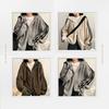 Korean Chic Striped Drawstring Hooded Knit Cardigan for Women - Autumn/Winter Collection