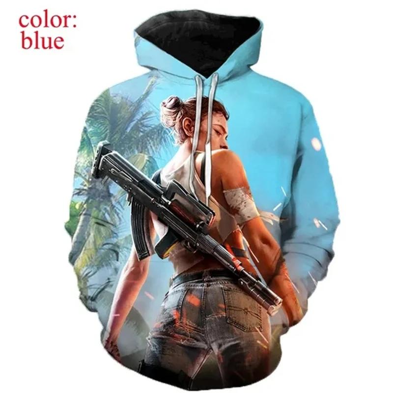 Game Free Fire Graphic Sweatshirts FPS Games 3D Print Hoodies For Men Clothes Harajuku Fashion Kid Tops Boy Pullovers Tracksuit