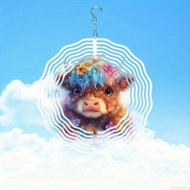 10 Zoll Hängender Windspinner mit 360-Grad-Haken für Balkon-Gartendekor Frühling Sommer Außendekoration