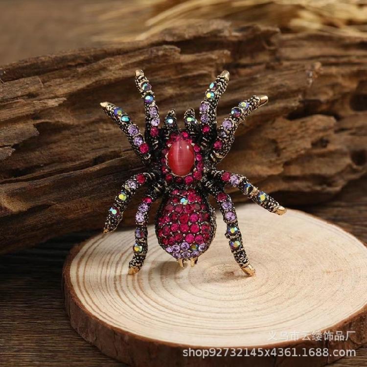Personalized Fashion Spiders Brooch Delicate Alloy Spiders Brooch with Crystal Embellishment for Evening Wear Parties