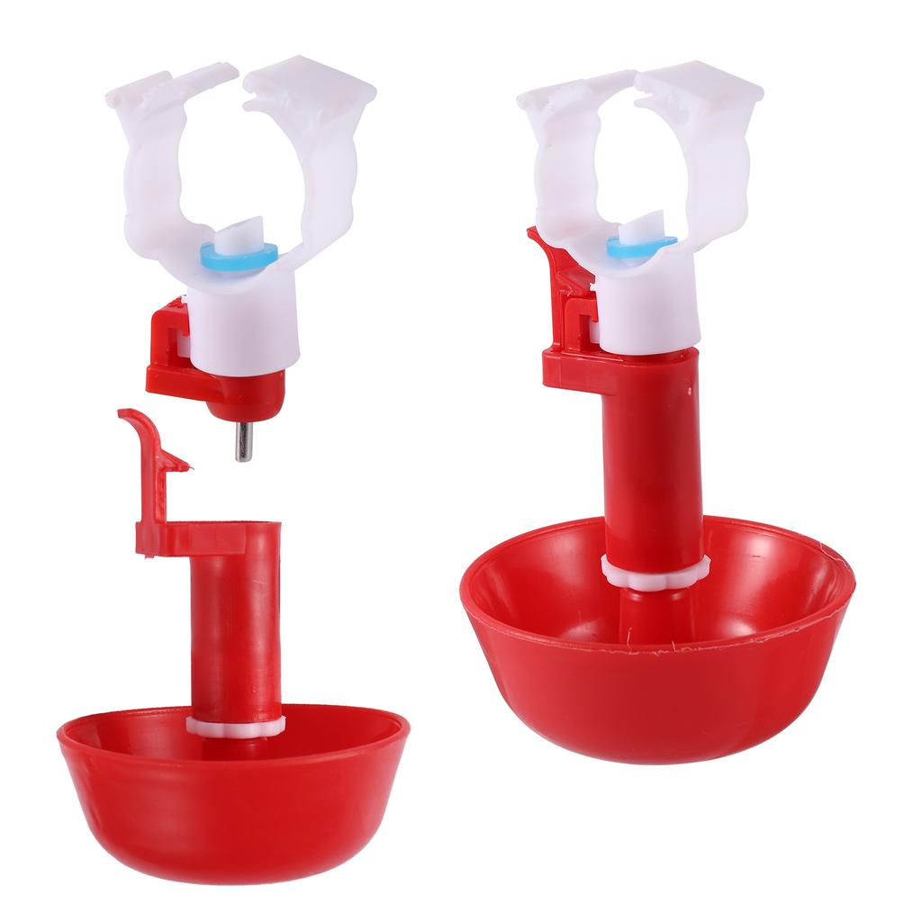 Automatic Chicken Water Nipple Drinker Bird Coop Feeder Chicken Red Waterer Hanging Cup Poultry Farm Drinker Poultry Tools 5 Pcs