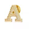 2PCS New Metal Initial A To Z 26 Letters Pin Suit Shirt Collar Lapel Brooch Pin Badge Fashion Jewelry For Men Women Accessories