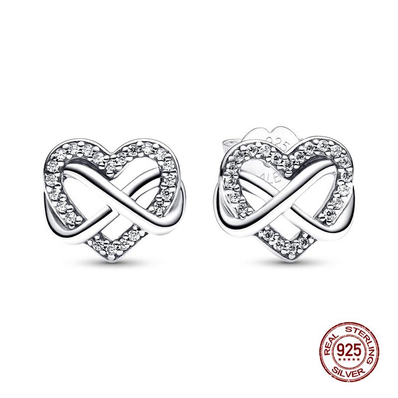 Copper Exquisite Sun & Moon Earrings Women Jewelry Luxury Gifts Original Design Lnfinity Heart Stud Earrings Fashion Jewelry