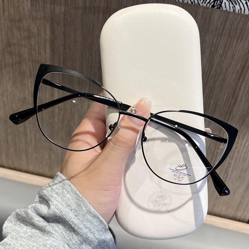 Fashion Green Cat Eye Myopia Computer Glasses Elegant Women Anti Blue Light Prescription Eyeglasses Minus 3 Trendy