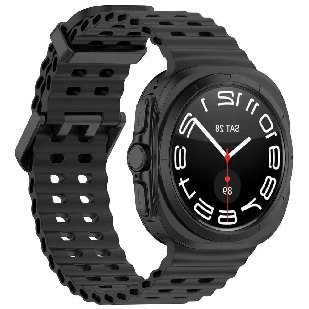 Silicone Strap For Samsung Galaxy Watch Ultra Band Watch 7 Ultra 47mm Bracelet Correa Watchband SM-L705F Watch Bands Accessories