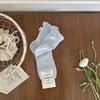 Ins Style Lace Bow Boneless Socks Women'S Spring And Summer Cotton Japanese Jk Versatile Ballet Style Mid-Tube Stacking Socks