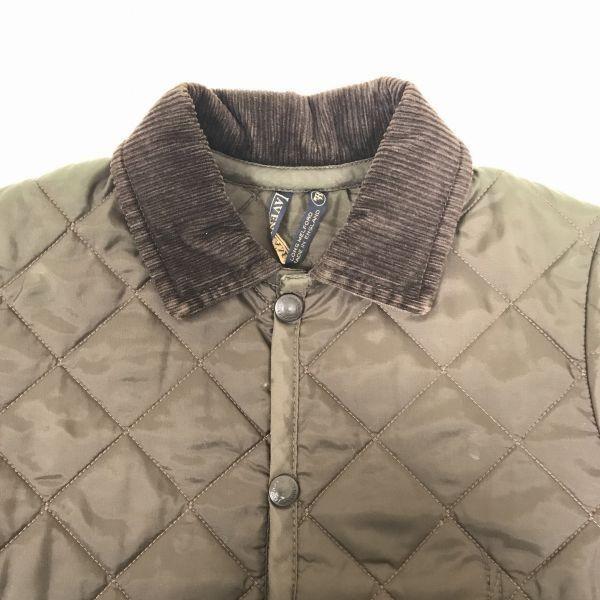 England Made /LAVENHAM/ Nylon Quilted Padded Jacket [34 / Women's S / Brown] Corduroy Collar / Lavenham