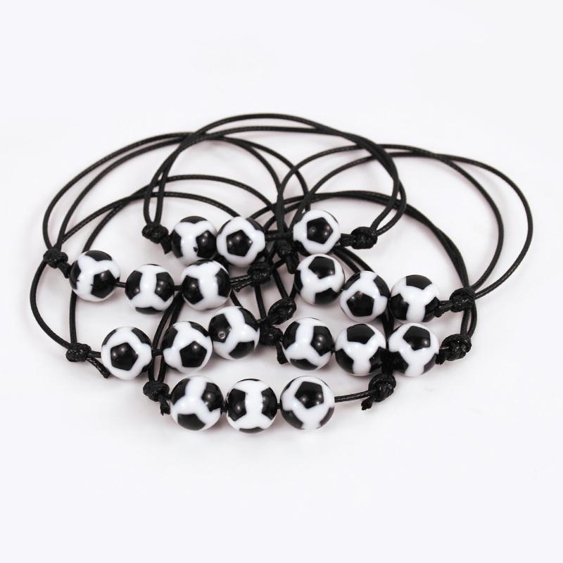 10/20Pcs Sports Theme Party Bracelets Football Baseball Basketball Beads Charm Kids Birthday Favors Gift for Guest Pinata Filler