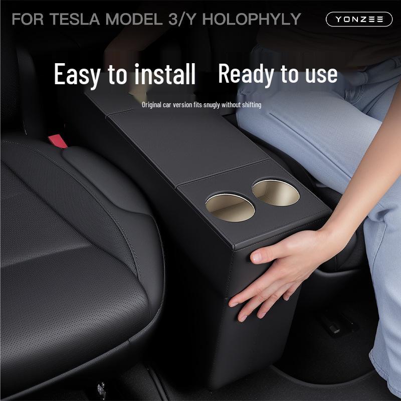 Tesla Model Y Six-Seater Second Row Middle Aisle Storage Box - Interior Accessory