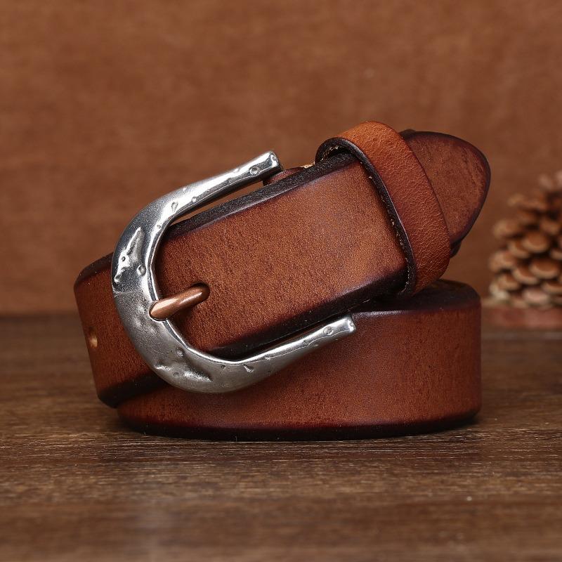 New Retro Washed Extra Thick Outdoor First Layer Cowhide Belt Men's Casual Belt Men's