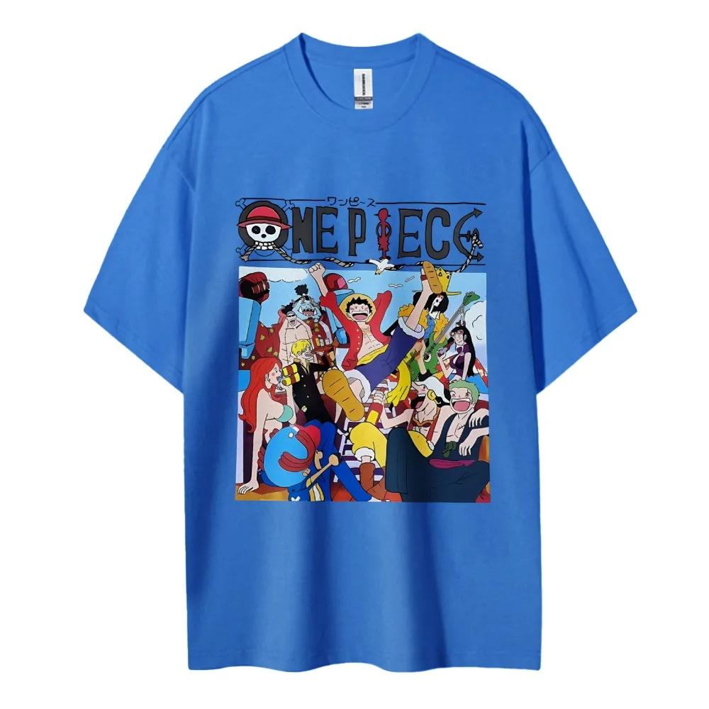 ONE PIECE Cotton Unisex Crewneck Anime TShirt Comfortable Shortsleeved Sports and Casual Mens and Womens Top Popular Tshirt