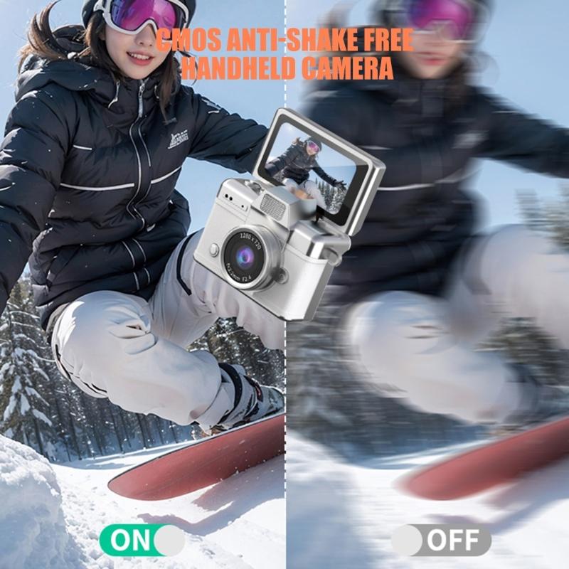Retro Style Flip Screen Camera Featuring Builts in Filters Easy Operation for Student Photography Enthusiasts Camcorder