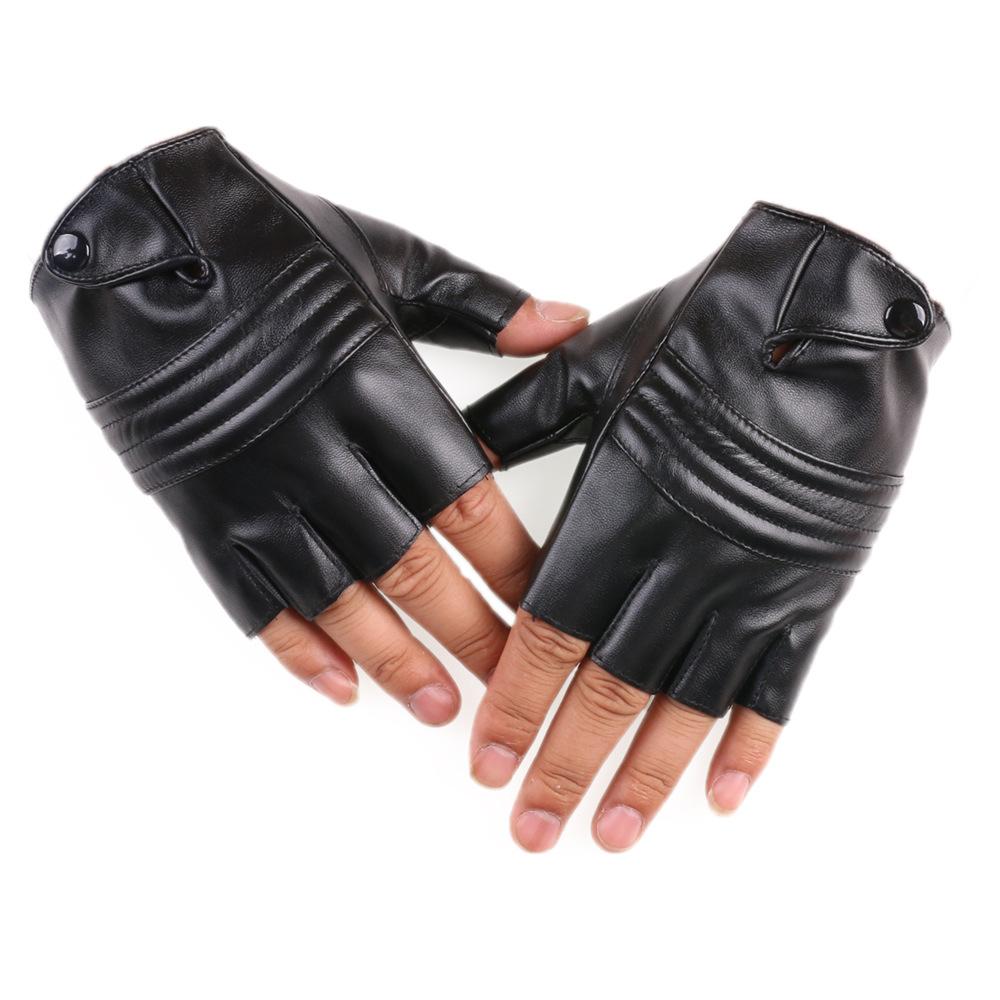 Outdoor Cycling Leather Gloves New Style Men and Women Sports Half Finger Gloves Tactical Dance Fitness Imitation Leather PU Gloves
