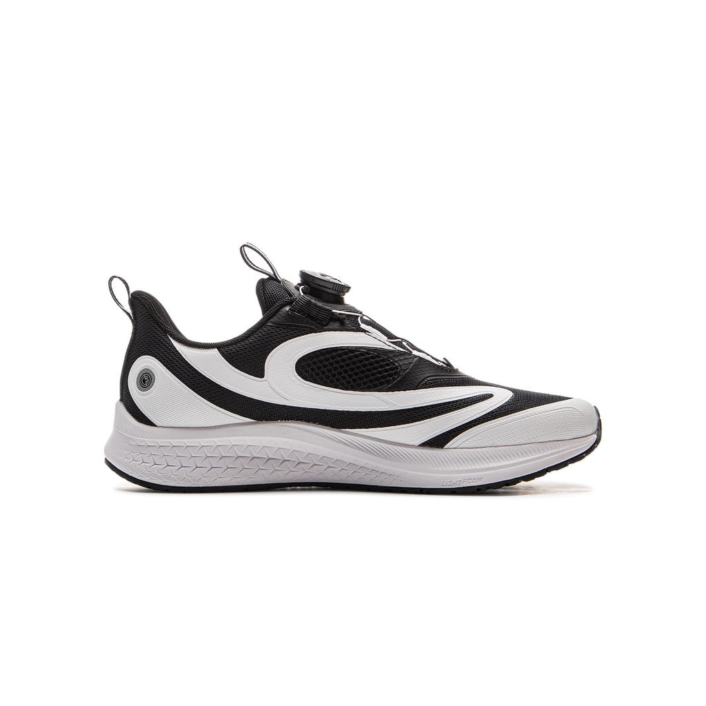 Li Ning Kids Running Shoes Comfortable Durable Rebound Breathable Low Top Kids Sneaker Black Standard-White YKFV052-1
