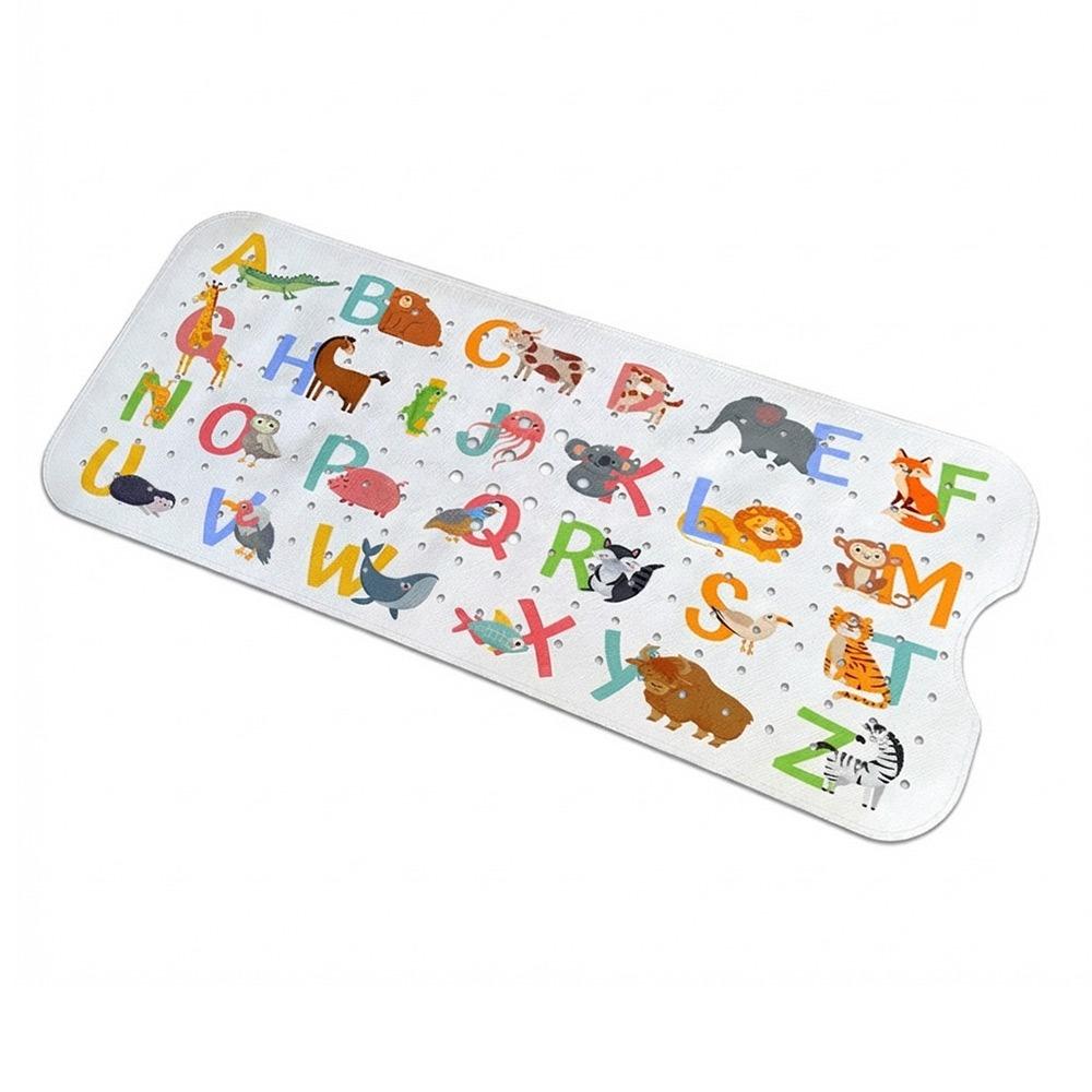 Cartoon Pattern Bathtub Mats Sea Animal 100cm*40cm Bath Shower Mats Drainage Design PVC Non-Slip Bath Mat Shower Use