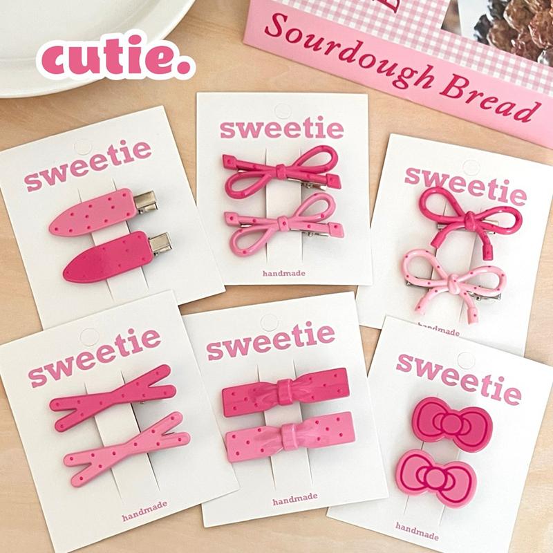 2Pcs Cute  Bowknot Hairpin For Women Girls Sweet Versatile Hair Accessories Headwear Diy Hair Styling Tools Gifts