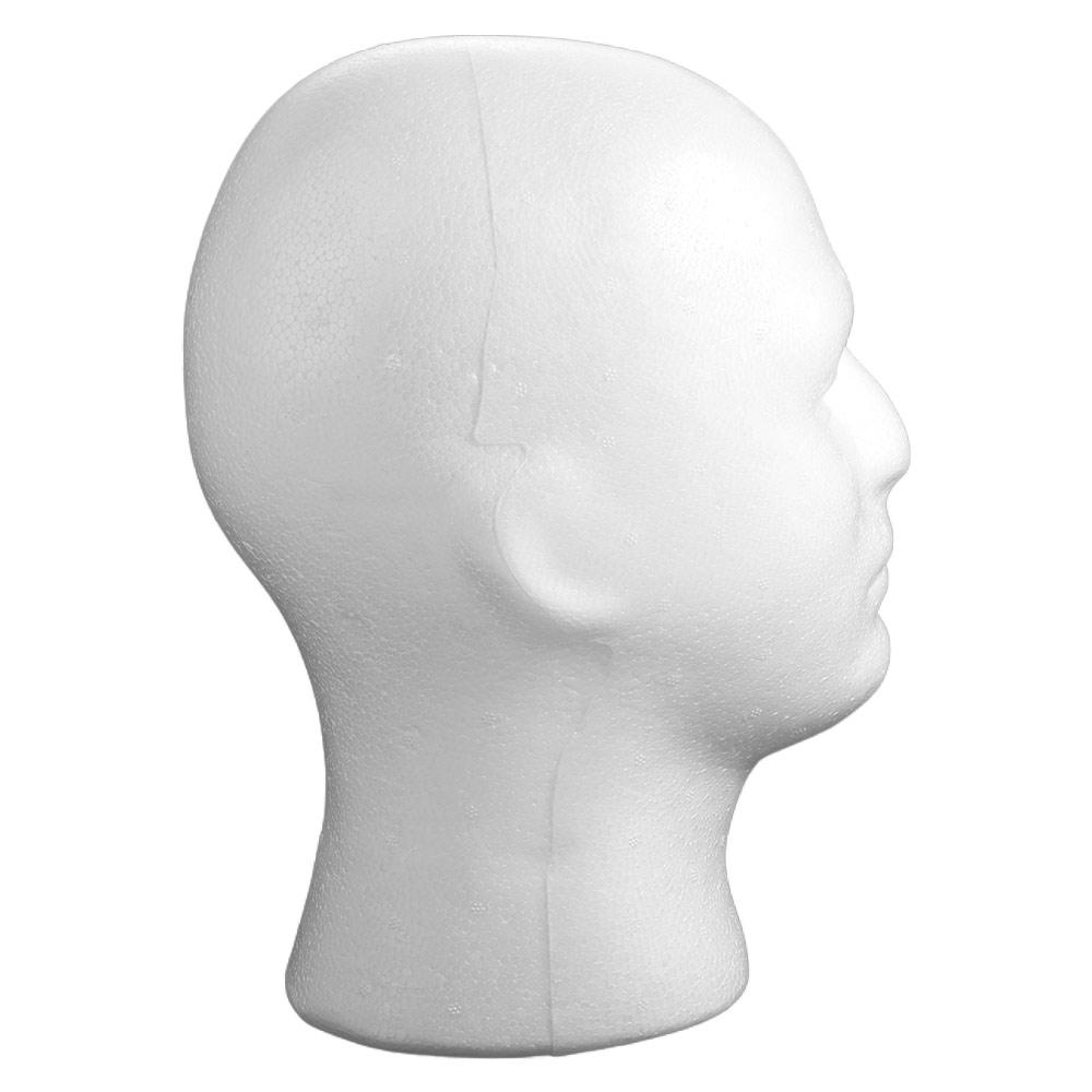 Shopping Mall Closet Holder White Foam Head Model Wig Hat Cap Male Mannequin Head Headset Stable Base Display Stand Rack