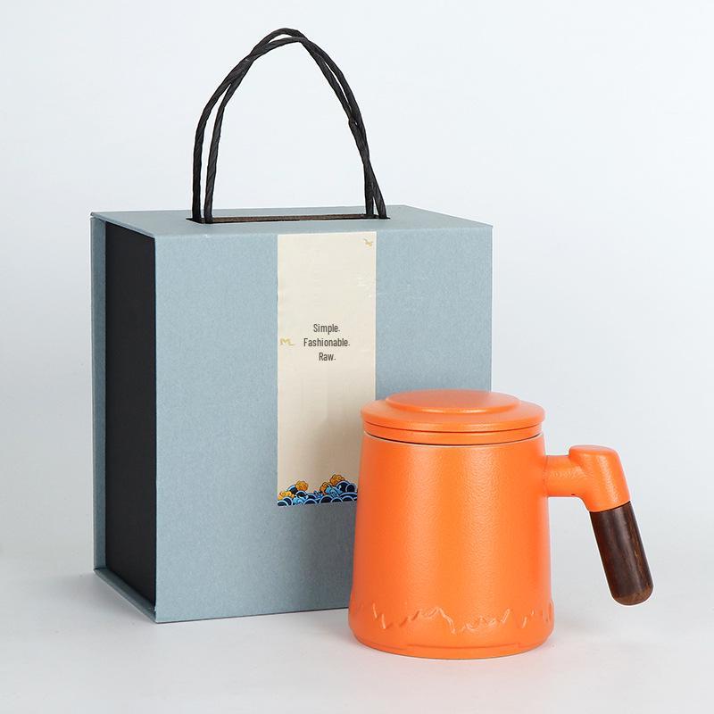 Custom Ceramic Tea and Water Mug with Filter - Office Souvenir Gift