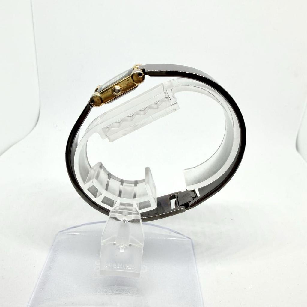 Used New battery SEIKO Bangle Watch 1E20-5750 Square Ladies Seiko Quartz Working