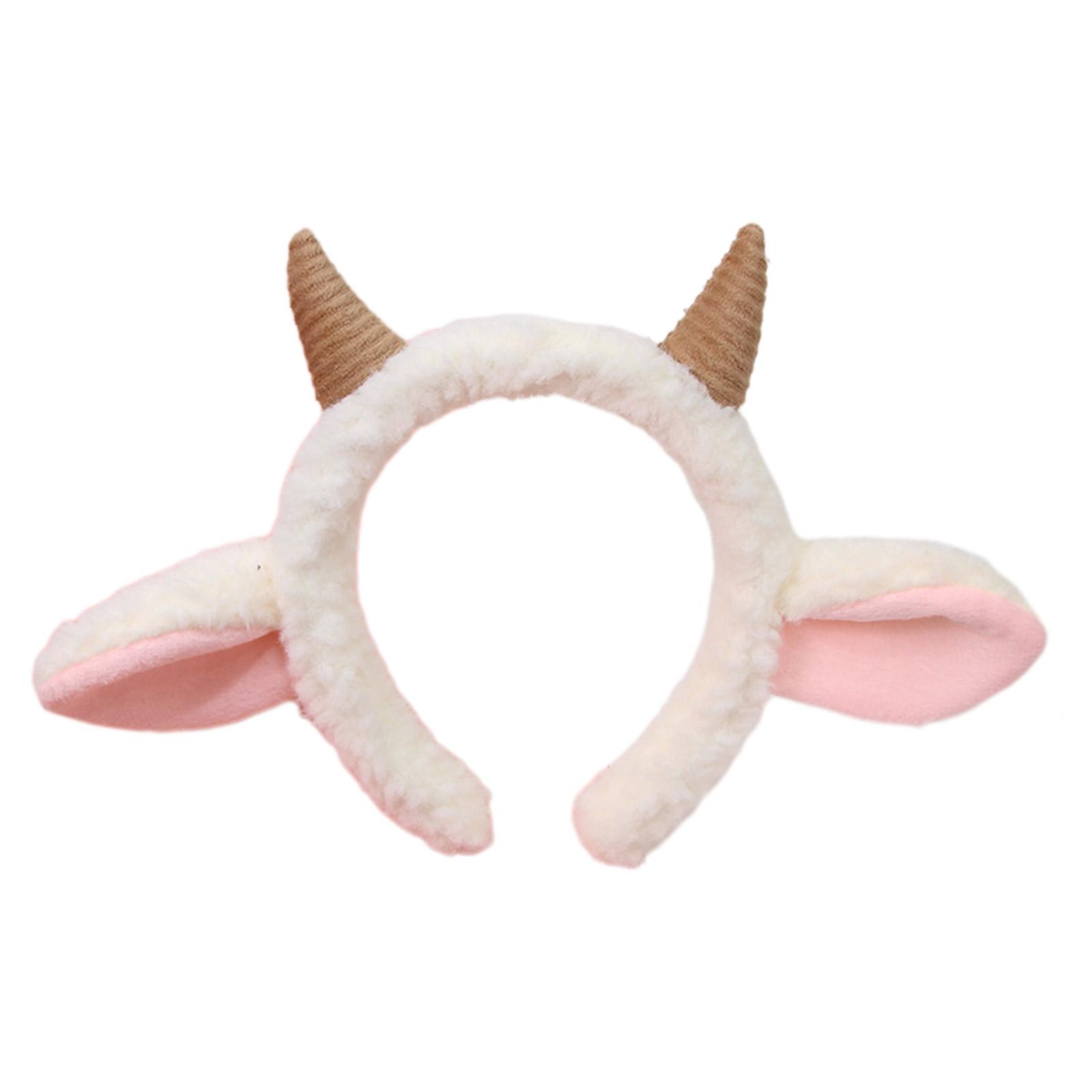 

Cartoon Plush Hairhoop Lovely Sheep Ear Hairband Novelty Cosplay Costume Party Props Headdress Adult Kids Accessories хаки