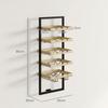 Wall-mounted Wine Rack In Wood and Steel for 15 Bottles of and 4 Glasses. 35x25x86cm