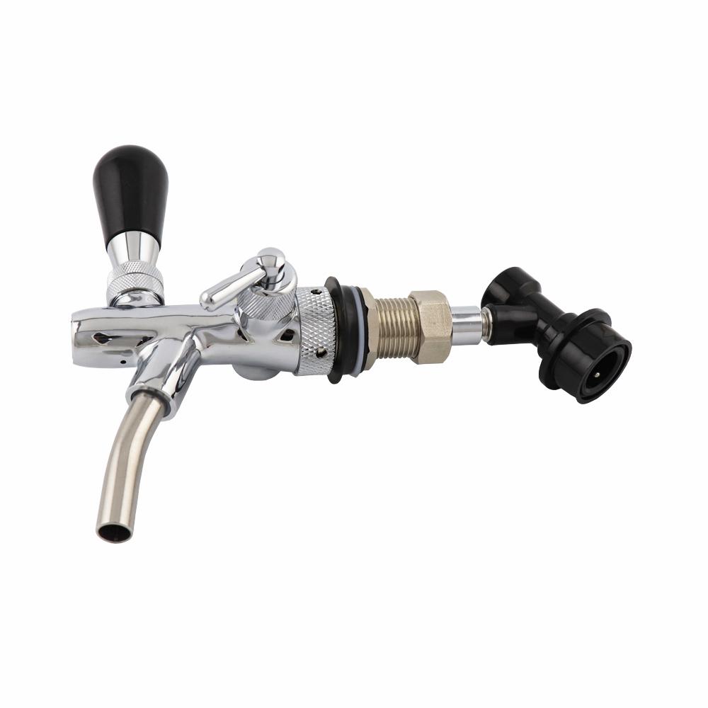 Adjustable Beer Tap Faucet With Chrome Plating, Beer Home Brewing Tap With Ball Lock Liquid Connector