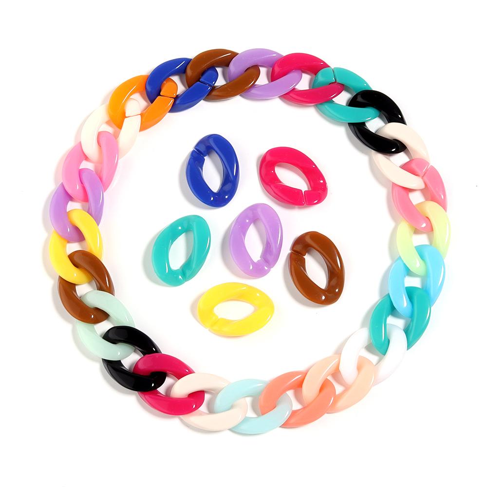 50pcs/lot Acrylic Link Chains Clasps Colorful Open Buckles For Jewelry Connector Clasps DIY Glasses Chains Necklace Accessories