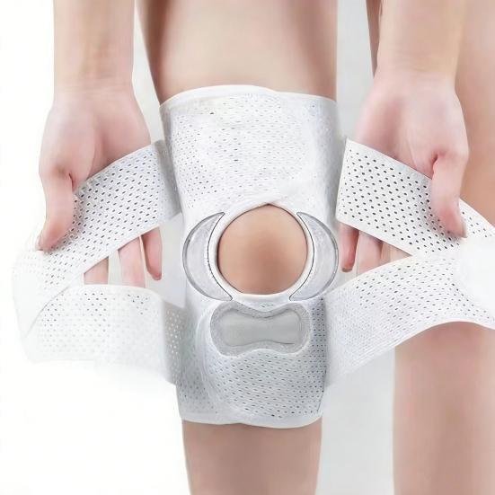 Åben Patella Knæbandage med Sidestabilisator Smertelindring Justerbar Knækompressionshylster Meniskskade Genopretning Knæstøtte Wrap