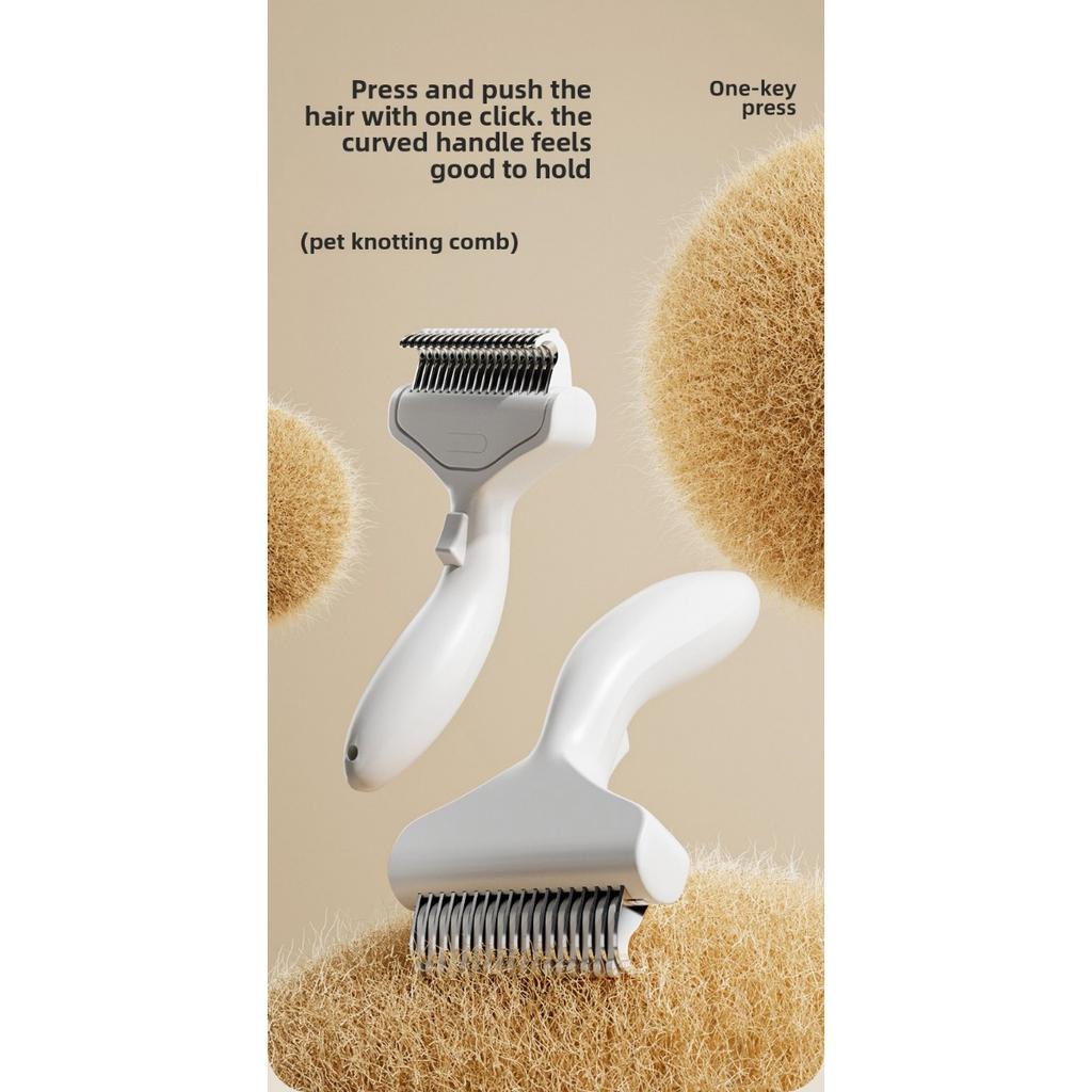 Tierknotenkamm, Katzenspezifischer Kamm für lose Haare, Hundeenthaarungswerkzeug, Edelstahl-Katzenhaarreinigungsbürste