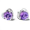 925 Sterling Silver Fashion Jewelry Purple and Silver AAA Zircon Earrings