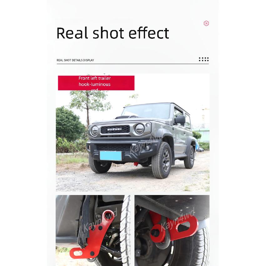 Off Road 4x4 Car Exterior Accessories Reinforced Front And Rear Tow Hooks For 2019-2024 SUZUKI New Jimny JB74 Conversion Parts
